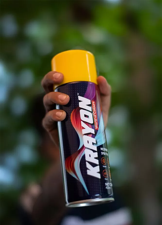 yellow spray paint